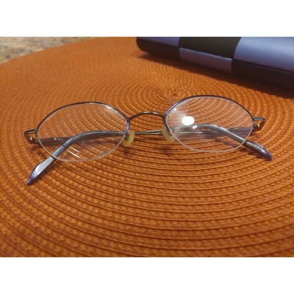 Nicole Miller Eyeglass Frame Half Rimless Bridge 47-19-135 Blue - Picture 8 of 9